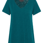 Funky Buddha γυναικείο μονόχρωμο t-shirt V FBL013-100-04