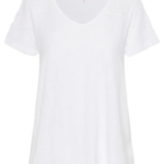 Funky Buddha γυναικείο μονόχρωμο t-shirt V FBL013-100-04