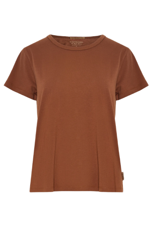 Funky Buddha γυναικείο μονόχρωμο t-shirt FBL013-103-04