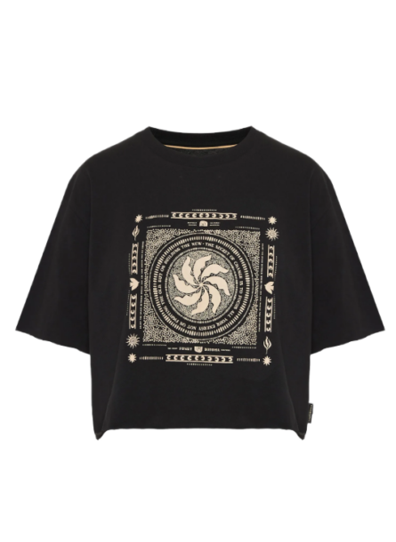 Funky Buddha γυναικείο loose t-shirt με τύπωμα FBL013-120-04