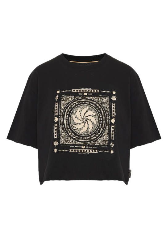Funky Buddha γυναικείο loose t-shirt με τύπωμα FBL013-120-04