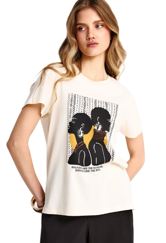 Funky Buddha γυναικείο t-shirt με τύπωμα FBL013-122-04