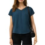 S'Oliver γυναικείο μονόχρωμο t-shirt με λεπτομέρεια δαντέλας 2175259