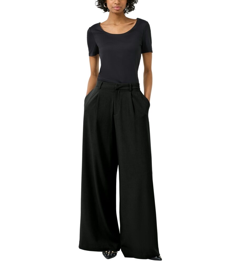 S'Oliver γυναικείο μονόχρωμο παντελόνι wide leg 2178595