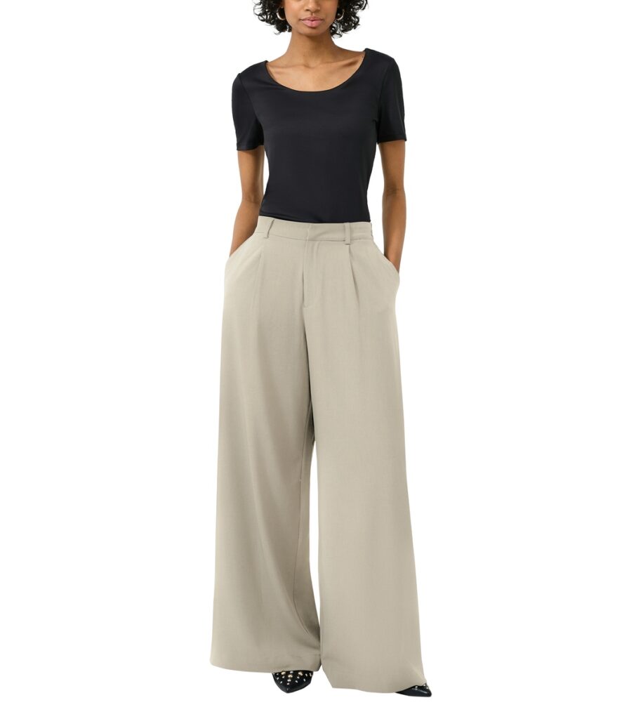 S'Oliver γυναικείο μονόχρωμο παντελόνι wide leg 2178595