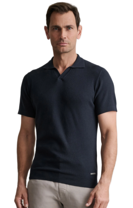 Navy & Green ανδρικό πλεκτό πόλο μπλουζάκι 24YM.1009/PL