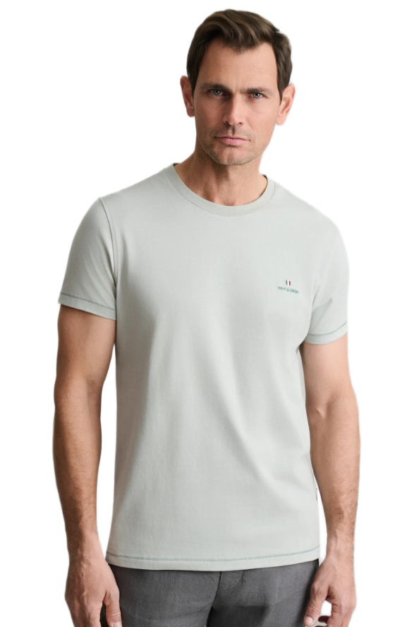 Navy & Green ανδρικό μονόχρωμο t-shirt 24MO.001/P.3 Navy & Green ανδρικό μονόχρωμο t-shirt 24MO.001/P.3
