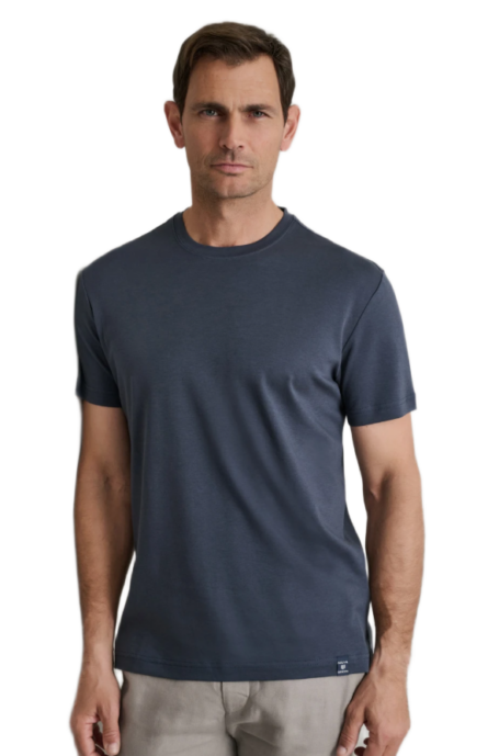 Navy & Green ανδρικό μονόχρωμο t-shirt 24EY.039/R