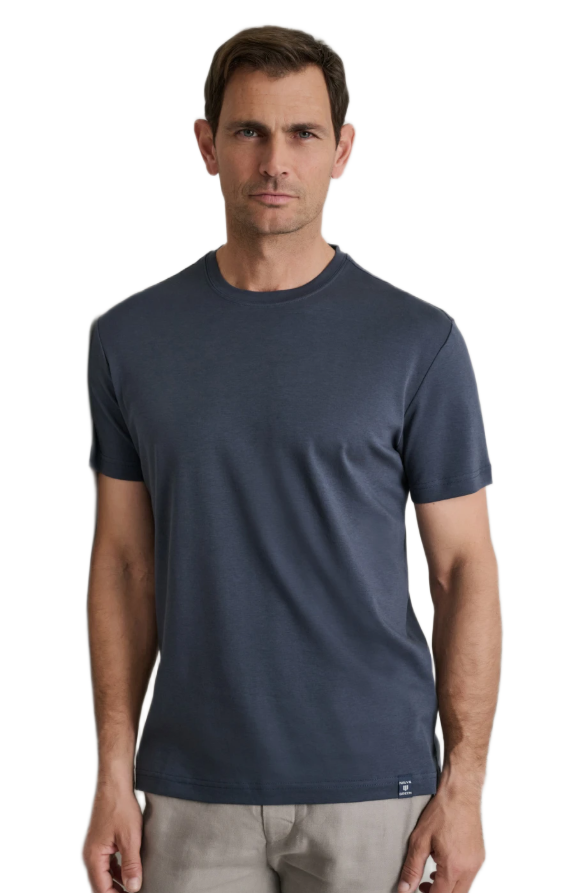 Navy & Green ανδρικό μονόχρωμο t-shirt 24EY.039/R Navy & Green ανδρικό μονόχρωμο t-shirt 24EY.039/R
