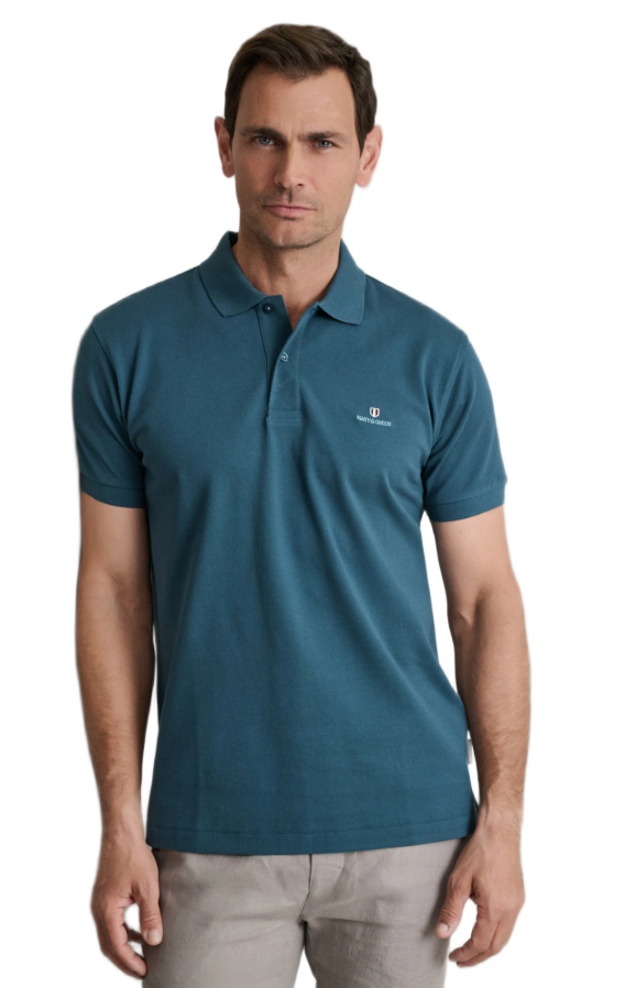 Navy & Green ανδρικό μονόχρωμο polo 24GE.300.9