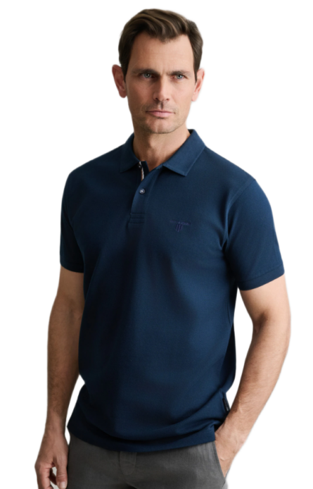 Navy & Green ανδρικό μονόχρωμο polo 24EY.021/PL.1