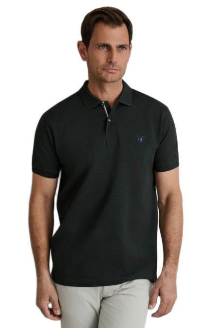 Navy & Green ανδρικό μονόχρωμο polo 24EY.021/PL.1