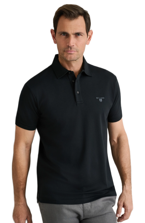 Navy & Green ανδρικό μονόχρωμο polo 24EY.039/1PL