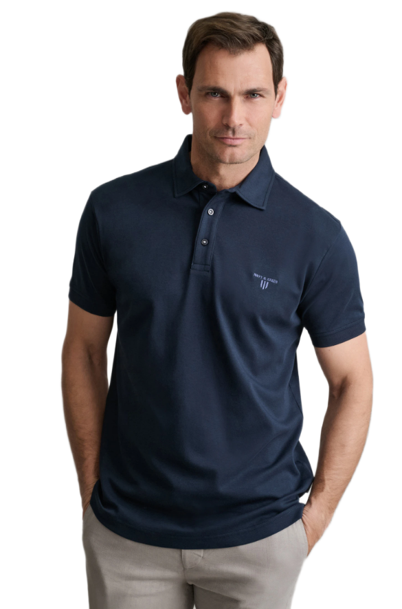Navy & Green ανδρικό μονόχρωμο polo 24EY.039/1PL Navy & Green ανδρικό μονόχρωμο polo 24EY.039/1PL