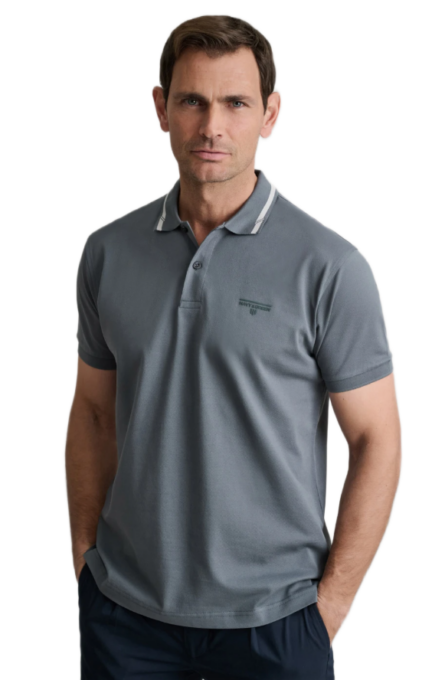 Navy & Green ανδρικό μονόχρωμο polo 24EY.040/1PL