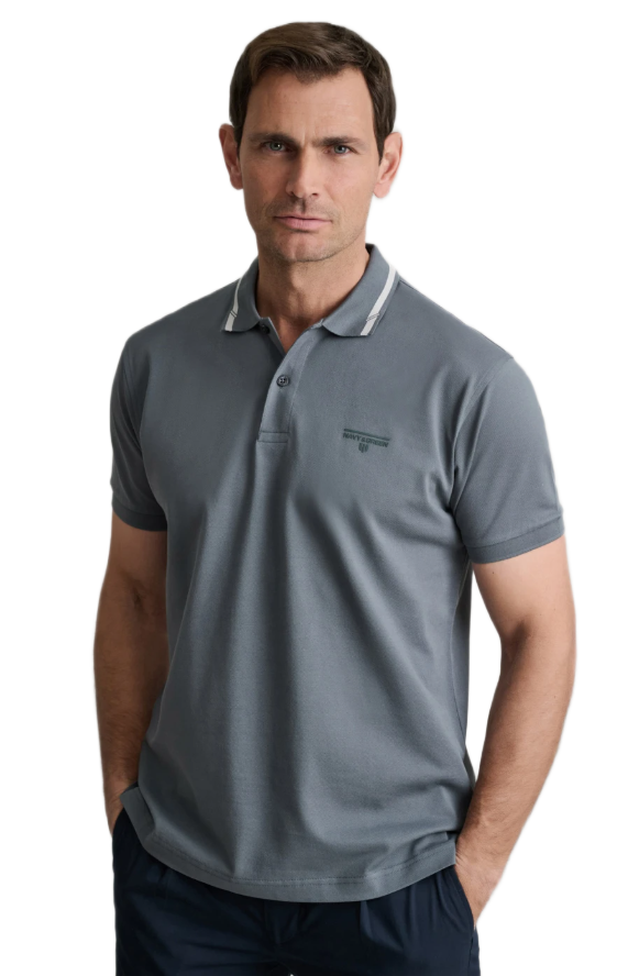 Navy & Green ανδρικό μονόχρωμο polo 24EY.040/1PL
