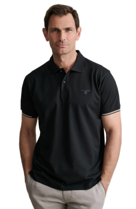 Navy & Green ανδρικό μονόχρωμο polo 24EY.040/2PL