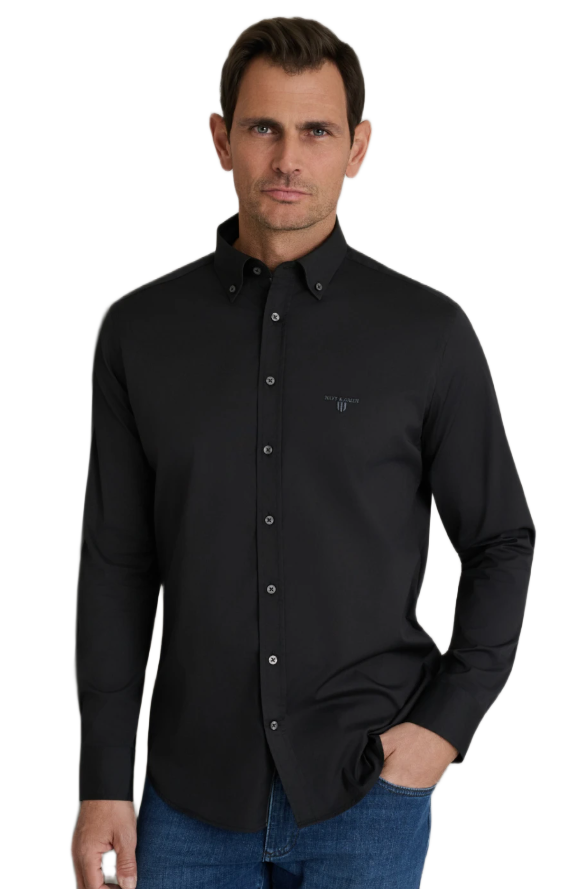 Navy & Green ανδρικό μονόχρωμο πουκάμισο Comfort Fit 24NG.SD61/1B.8
