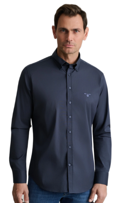 Navy & Green ανδρικό μονόχρωμο πουκάμισο Comfort Fit 24NG.SD61/1B.8
