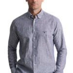 Navy & Green ανδρικό ριγέ πουκάμισο Comfort Fit 24NG.B390/1B
