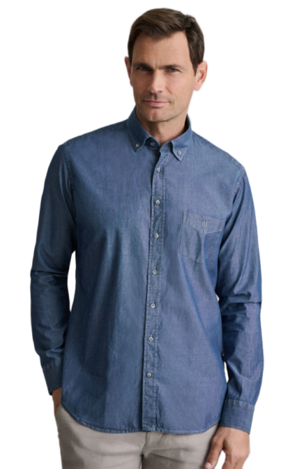 Navy & Green ανδρικό πουκάμισο τύπου denim Comfort Fit 24NG.SD128/1B.3