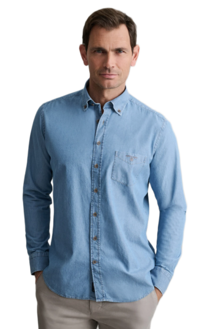 Navy & Green ανδρικό πουκάμισο τύπου denim Comfort Fit 24NG.SD128/1B.3