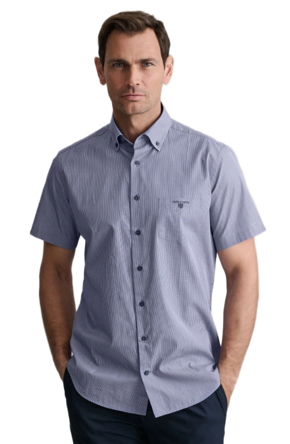 Navy & Green ανδρικό κοντομάνικο πουκάμισο Comfort Fit 24NG.B403/1B/SS