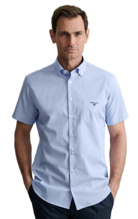 Navy & Green ανδρικό κοντομάνικο πουκάμισο Comfort Fit 24NG.B403/1B/SS