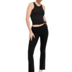 Bdtk γυναικείο rib wide leg παντελόνι 1261-908300