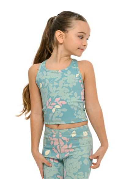 Bdtk παιδικό αθλητικό φλοράλ αμάνικο crop top για κορίτσι 1261-705620