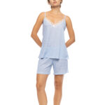 Pink Label γυναικείο babydoll μικροσχέδιο S1587