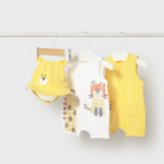 Mayoral Newborn σετ 2 φορμάκια και καπέλο για μωρό αγόρι 26-01616