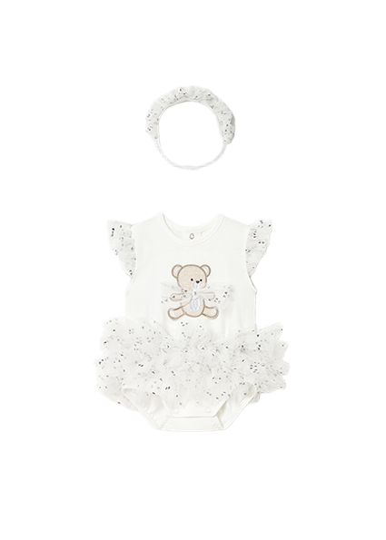 Mayoral Newborn βρεφικό φορμάκι tutu με κορδέλα για μωρό κορίτσι 26-01729