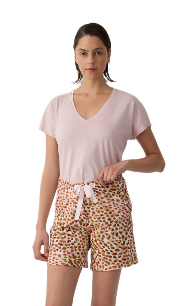 Minerva γυναικεία πυτζάμα μακρύ σορτς animal print 90-53267-313