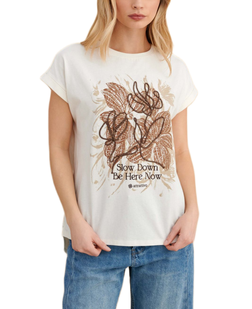 Attrattivo γυναικείο t-shirt με ανάγλυφο σχέδιο 9923129