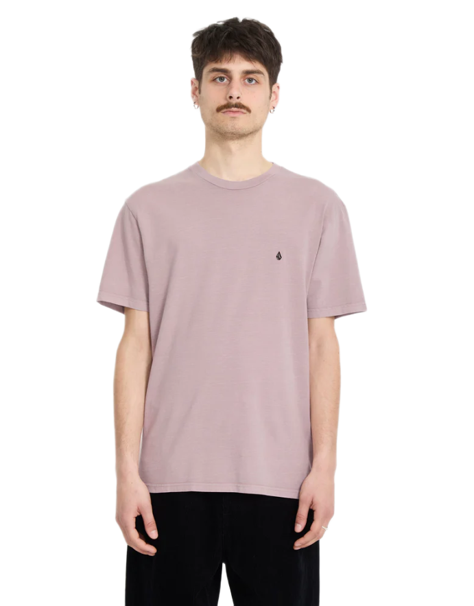 Volcom ανδρικό μονόχρωμο t-shirt με κεντητό λογότυπο SOLID STONE A5212610