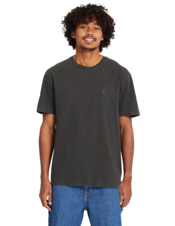 Volcom ανδρικό μονόχρωμο t-shirt με κεντητό λογότυπο SOLID STONE A5212610