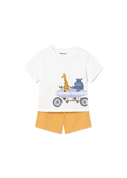 Mayoral Newborn σετ μπλουζάκι με βερμούδα για μωρό αγόρι 26-01670