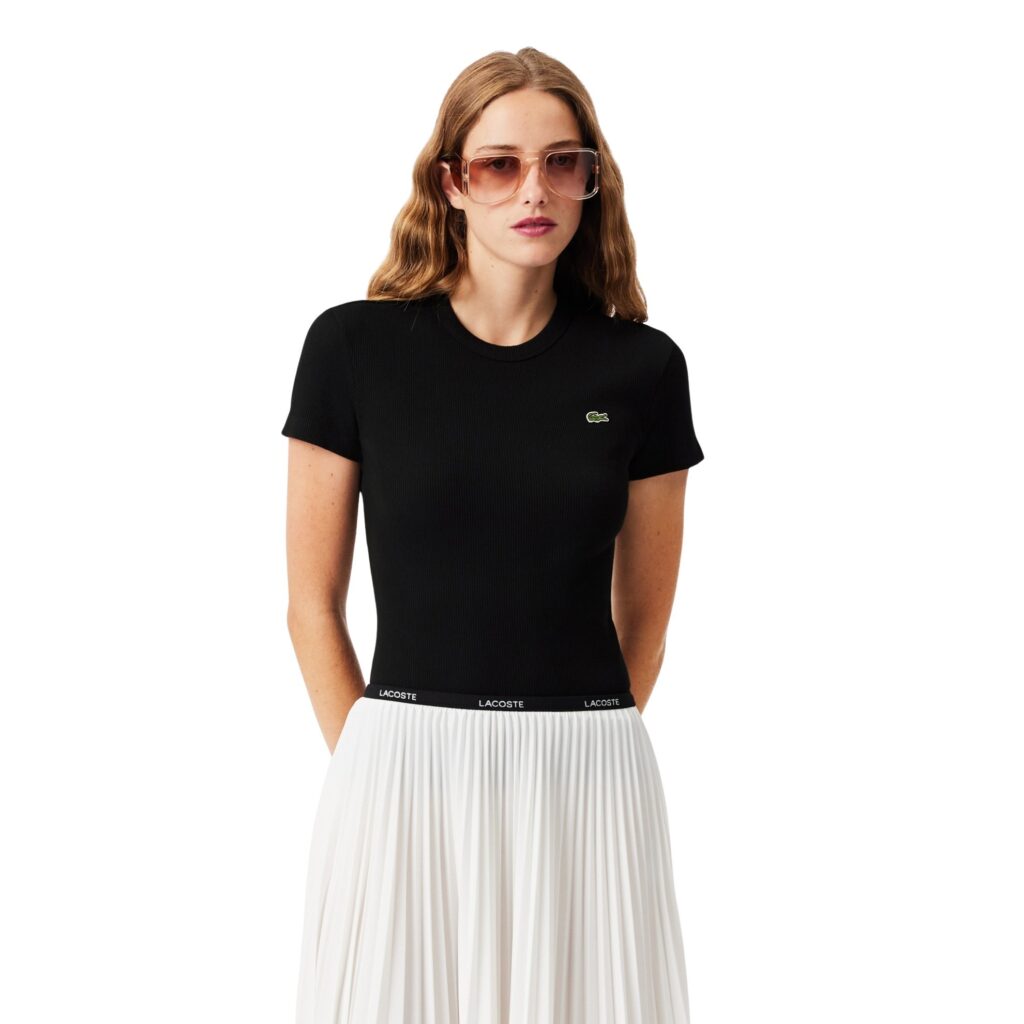 Lacoste γυναικείο t-shirt με λογότυπο slim fit 3TF5538