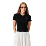 Lacoste γυναικείο t-shirt με λογότυπο slim fit 3TF5538