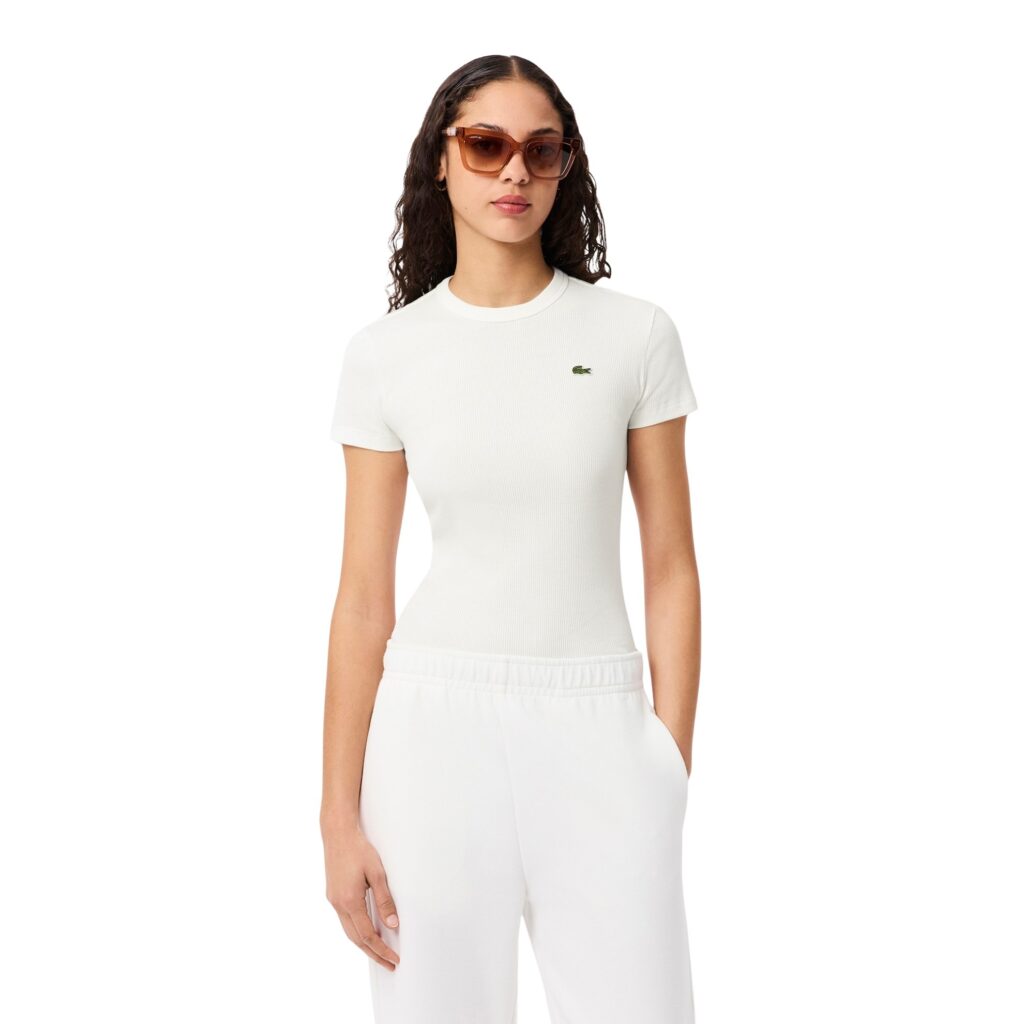 Lacoste γυναικείο t-shirt με λογότυπο slim fit 3TF5538