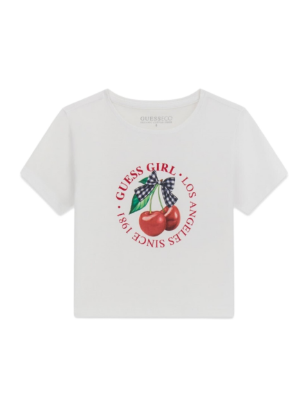 Guess παιδικό crop t-shirt με τύπωμα για κορίτσι J6RI02K6YW4