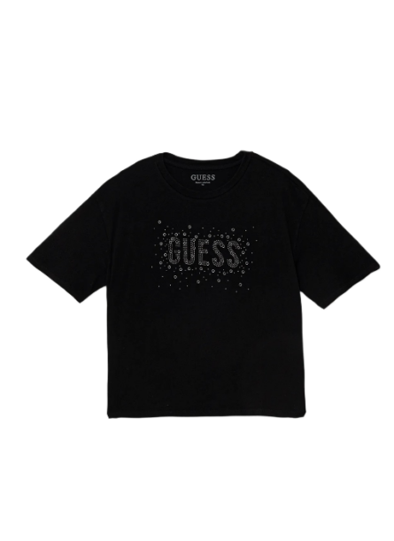 Guess παιδικό t-shirt με στρας λογότυπο για κορίτσι J6RI09K6YW4