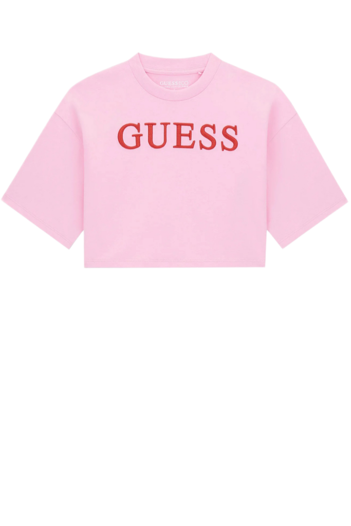 Guess παιδικό crop t-shirt λογότυπο για κορίτσι J6RI11KCNQ4