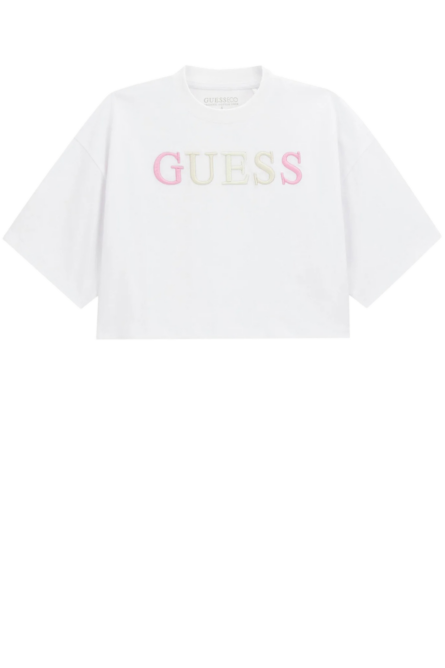 Guess παιδικό crop t-shirt λογότυπο για κορίτσι J6RI11KCNQ4