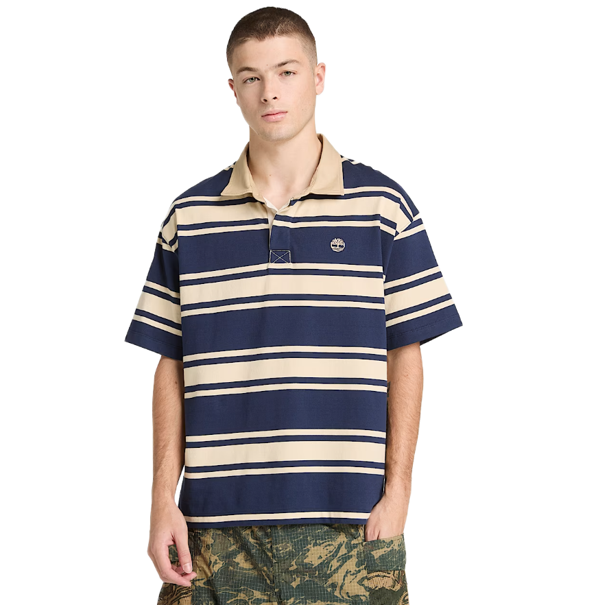 Timberland ανδρικό ριγέ polo μπλουζάκι SS Striped Rugby Polo A5MHGAGJ
