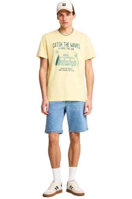 Funky Buddha ανδρική jean slim tapered βερμούδα FBM013-070-03