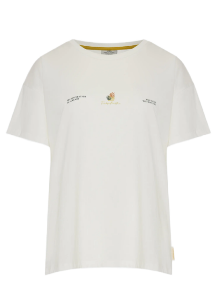 Funky Buddha γυναικείο loose fit t-shirt με τύπωμα FBL013-125-04