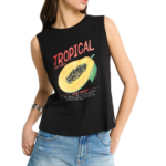 Funky Buddha γυναικείο βαμβακερό tank top με τύπωμα FBL013-158-04