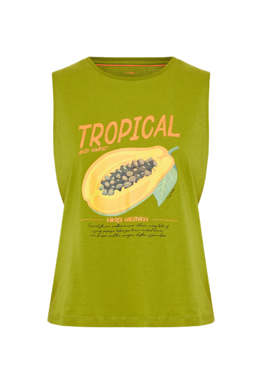 Funky Buddha γυναικείο βαμβακερό tank top με τύπωμα FBL013-158-04 Funky Buddha γυναικείο βαμβακερό tank top με τύπωμα FBL013-158-04